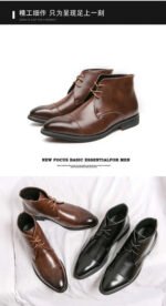 Men Boots Red Sole Handmade Solid Color Lace Up Classic Business Ankle Boots for Men Free Shipping Fashion Mens Shoes - Image 12