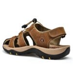 Summer Sandals Leather Outdoor Men's Beach Shoes Luxury Breathable Casual Sandal Man Wading Shoes Non-slip Wide lining Slippers - Image 3
