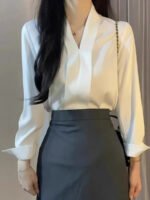 Long Sleeve Office Ladies Blouse Women Casual Shirts Tops Spring Summer Fashion Female OL Pullover Blouses Chiffon Blusas - Image 4