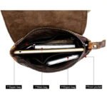 Flap‑over Business Men Crossbody Shoulder Bag, Crocodile Texture First Layer Cowhide Genuine Leather Messenger Bag for Office & Daily Commute - Image 5