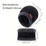 Men's windproof hat, outdoor winter scarf, gloves, three-piece neckline, one plus cashmere insulated knit hat Official Website - Image 2