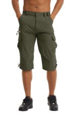 Men's Cargo Work Shorts Quick Dry 3/4 Length Capri Pants Multi-pockets Knee Length Trousers Summer Board Beach Shorts - Image 26
