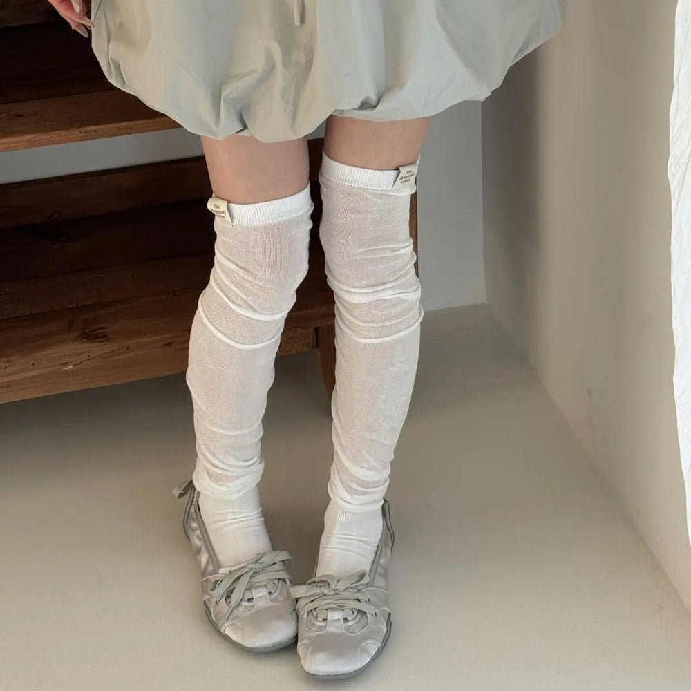 Sa122a1fd2ca6468b92fe07fea58765b15.jpg Korean Thigh High Socks Women Stockings Solid Color Mesh Calf Socks Stockings Japanese JK Knee High Socks Thigh High Stockings - Image 1