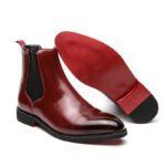 Chelsea Boots for Men Red Sole Pu Ankle Business Round Toe Slip-On Mens Boots Free Shipping Size 38-46 Men Shoes - Image 35
