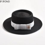 NEW Spring Summer Straw Hats for Women Round Bumpy Surface Flat Top Bowknot Dress Cap Travel Beach Sun Hat Gorra - Image 5