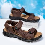 Outdoor Summer Sandals Outdoor Men's Leather Beach Shoes Breathable Casual Sandalias Man Wading Shoes Non-slip Slippers Sandaly - Image 5