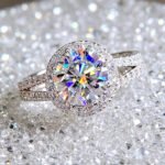 925 Sterling Silver 2ct Round Cut Moissanite Engagement Ring Wedding Band for Women Bridal Promise Fine Jewelry Gift - Image 4