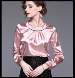 Women blusas long sleeved Slim plus size silk satin shirts office ladies work female Chiffon blouse Elegant blusa feminina - Image 6