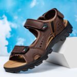 Outdoor Summer Sandals Outdoor Men's Leather Beach Shoes Breathable Casual Sandalias Man Wading Shoes Non-slip Slippers Sandaly - Image 6