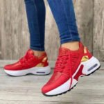 Women's Shoes Spring and Autumn New Mesh Breathable Casual Shoes Outdoor Lightweight Non-slip Wedge Heel Thick-soled Sneakers - Image 4