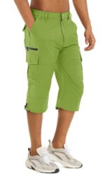 Men's Cargo Work Shorts Quick Dry 3/4 Length Capri Pants Multi-pockets Knee Length Trousers Summer Board Beach Shorts - Image 21