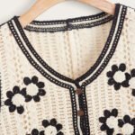 Floral Crochet Waistcoat for Women Sheer Button Front Sleeveless Open-knit Top Teen-girl Summer Boho Vacation Outfit - Image 6