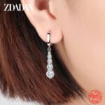ZDADAN 925 Sterling Silver Long Drop Earrings For Women Fashion Wedding Jewelry - Image 4