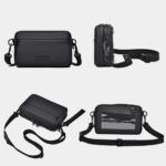 Fashionable Multi-Layer Shoulder Bag for Man,Hand-Held Casual Crossbody Bag, Suitable for Commuting, Daily Use,Black Business Travel Bag, Solid Color Minimalism Handbag - Image 5