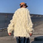 Winter Ripped Fringe Raw Edge Sweater For Men Hip Hop Fashion Knitted Pullovers Y2K Vintage Streetwear Knitwear Jersey Clothes - Image 2