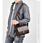Stylish Men's Leather Shoulder Bag, Casual Crossbody Purse with Adjustable Strap, Perfect for Work, Travel, and Daily Commute - Image 6