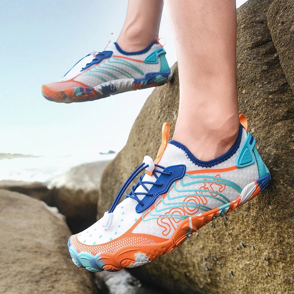 Sab055aef5b9644b7b3096afaf41b1f22V.jpg Men Quick Dry Barefoot Water Shoes Breathable Aqua Beach Sneakers, Non Slip Swim Surfing Diving Footwear Outdoor River Hiking Walking Wetsuit Shoes - Image 1