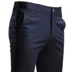 Men's Suit Pants Stretch Smart Casual Trousers Pocket Solid Color Straight Wearable Full Length Home Work Black Dress Pants - Image 5