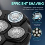 Solimpia Smart Shaver for Men Hair Clippers Electric Razor Magnetic Attraction 6-Blade Home Use Beard Cutter - Image 3