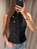 SLTNX Women's Top 2026 Spring New Black Sleeveless Rope Knot Decorative Slim Fit Top Vest Unique Fashion Cool Trendy - Image 4