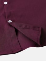 Summer Fashion Men's Short Sleeve Button Down Henley Shirts Casual Solid Beach Shirt - Image 6