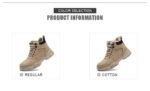 Men's & Women's Brown High-top PU Water Repellent Lightweight Anti-smash Anti-puncture Comfortable Wear Resistant Industrial Construction Work Safety Boots - Image 10