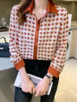 New Fashion Women Blouses Fashion elegant ladies printed shirts Long Sleeve Tops Blusas Mujer - Image 6