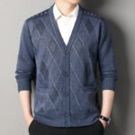 Vintage Men Knitted Sweaters Cadigan Men's Casual Fashion Button Up Cardigans Jackets Autumn Winter Jumper Coat - Image 2