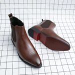 Chelsea Boots for Men Red Sole Pu Ankle Business Round Toe Slip-On Mens Boots Free Shipping Size 38-46 Men Shoes - Image 32