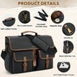 Messenger Bag Men Canvas 15.6 Inch Computer Laptop Bag Waterpfoof Satchel Bags For Men Work Office - Image 6