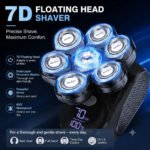 7D Head Shavers for Bald Men,5-in-1 Shaving Grooming Kit for Balder,Wet or Dry Electric Razor,LED Display/Type-C Charge Precision Blades Hair Clippers - Image 3