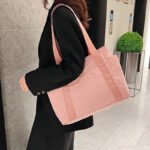 2024 New Handbags Casual Shopping Bags for Women Soft Canvas Big Capacity Tote Bag Messenger Big Mummy Shoulder Bag Ladies - Image 4