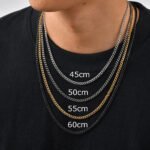 Classic Punk Cuban Chain Necklace for Men Women,Stainless Steel Grey Silver Gold Black Color Chain Link Collar,Wholesale Chain - Image 3