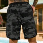 Manfinity KASUA Men's Summer Holiday Casual Camo Print Drawstring Waist Side Pocket Beach Shorts Men Camo Shorts Men Streetwear
