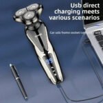 Men's 3 In 1 Electric Shaver Portable Travel Grooming Tool 1 Unit Birthday Gift Whole Body Washable 3D Floating Head Multi-function Beard Nose Hair Trimme Rechargeable Floating Blade Beard Nose Hair Trimmer Father's Day - Image 5