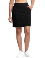 THE GYM PEOPLE Women's Golf Skorts Modest Knee Length Athletic Tennis Skirts Built-in Shorts with 4 Pockets - Image 5
