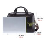 Men's leather handbag, top layer cowhide briefcase, leather laptop bag, diagonal cross office bag - Image 2