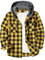 New Coat Spring and Autumn Men's Loose Plaid Hooded Shirt Large Size Fashion Casual Long sleeved Shirt Street StyleS-3XL - Image 3