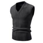 New Men's V-Neck Sleeveless Vest Classic Pullover Knitted Waistcoat Sweater Cardigans Tank Tops Outdoor Streetwear - Image 4