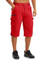 Men's Cargo Work Shorts Quick Dry 3/4 Length Capri Pants Multi-pockets Knee Length Trousers Summer Board Beach Shorts - Image 31