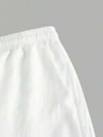 Manfinity Homme Men's Plain Drawstring Waist Casual Versatile Shorts, Summer For Going Out Cotton Material, Comfortable To - Image 4