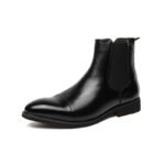 Chelsea Boots for Men Red Sole Pu Ankle Business Round Toe Slip-On Mens Boots Free Shipping Size 38-46 Men Shoes - Image 7