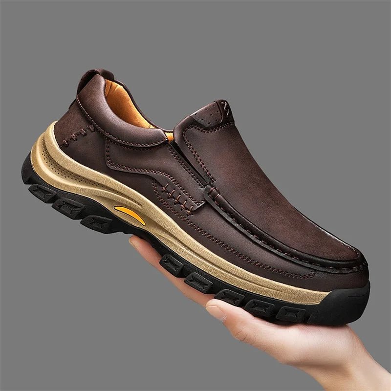 Sc14523c6514b473988312278f3784c76h.jpg Stylish Men's Leather Loafers Men Thick Bottom Business Shoe Classic Leather Man Casual Shoes Senior Brand Male Walking Footwear - Image 1