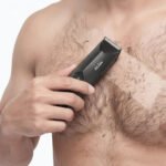 Electric Body Hair Trimmer,Groin Trimmer Ceramic Blade, Waterproof Wet/Dry Groomer, USB Recharge Dock, Men’s Wireless Ball Shaver,LED Display