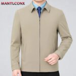 Solid Color Turn-down Collar Men's Jacket Loose Cardigan Spring Jacket for Men Business Work Male Clothing Casual Coats Male 3XL - Image 2