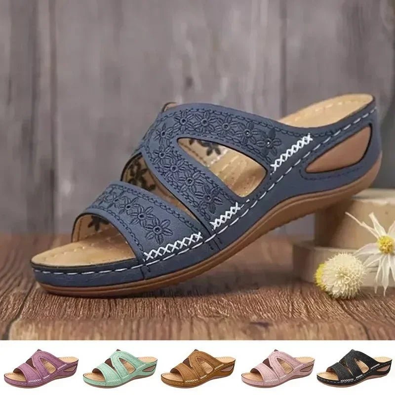 Sc271aaabfff246a49c68f9b6c5ef9432Y.jpg Summer 2025 women's sandals with exposed toes, retro anti slip leather casual women's fashionable versatile sandals - Image 1
