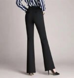 Ladies' business casual pants, comfortable office wear with pockets, elegant regular fit work pants - Image 3