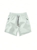 Men's Anti-Lost Drawstring Sports Shorts With Zipper Pockets