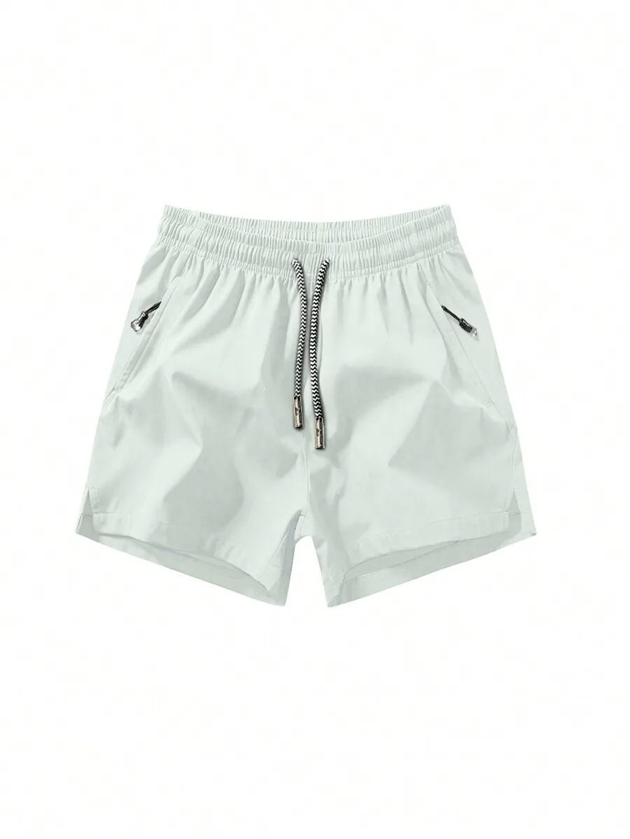 Sc655056b198d45b29b383b925d26f8eeD.jpg Men's Anti-Lost Drawstring Sports Shorts With Zipper Pockets - Image 1