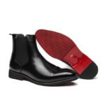 Chelsea Boots for Men Red Sole Pu Ankle Business Round Toe Slip-On Mens Boots Free Shipping Size 38-46 Men Shoes - Image 13